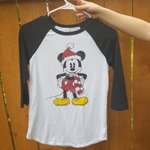 Winter Mickey Mouse Baseball Tee